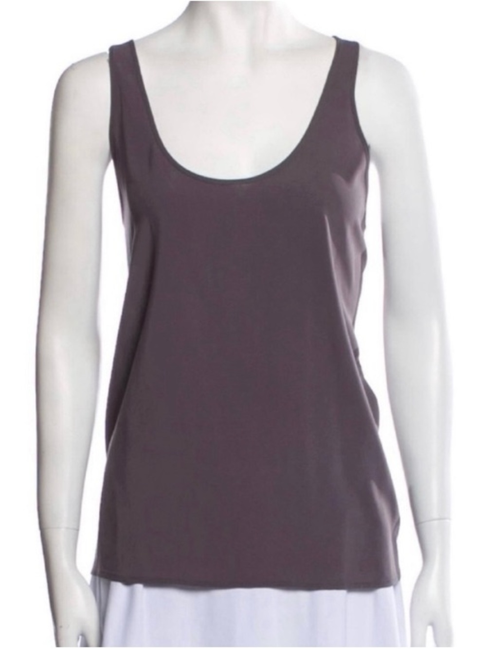 Women's Scoop Neck Tank Top - Dark Taupe